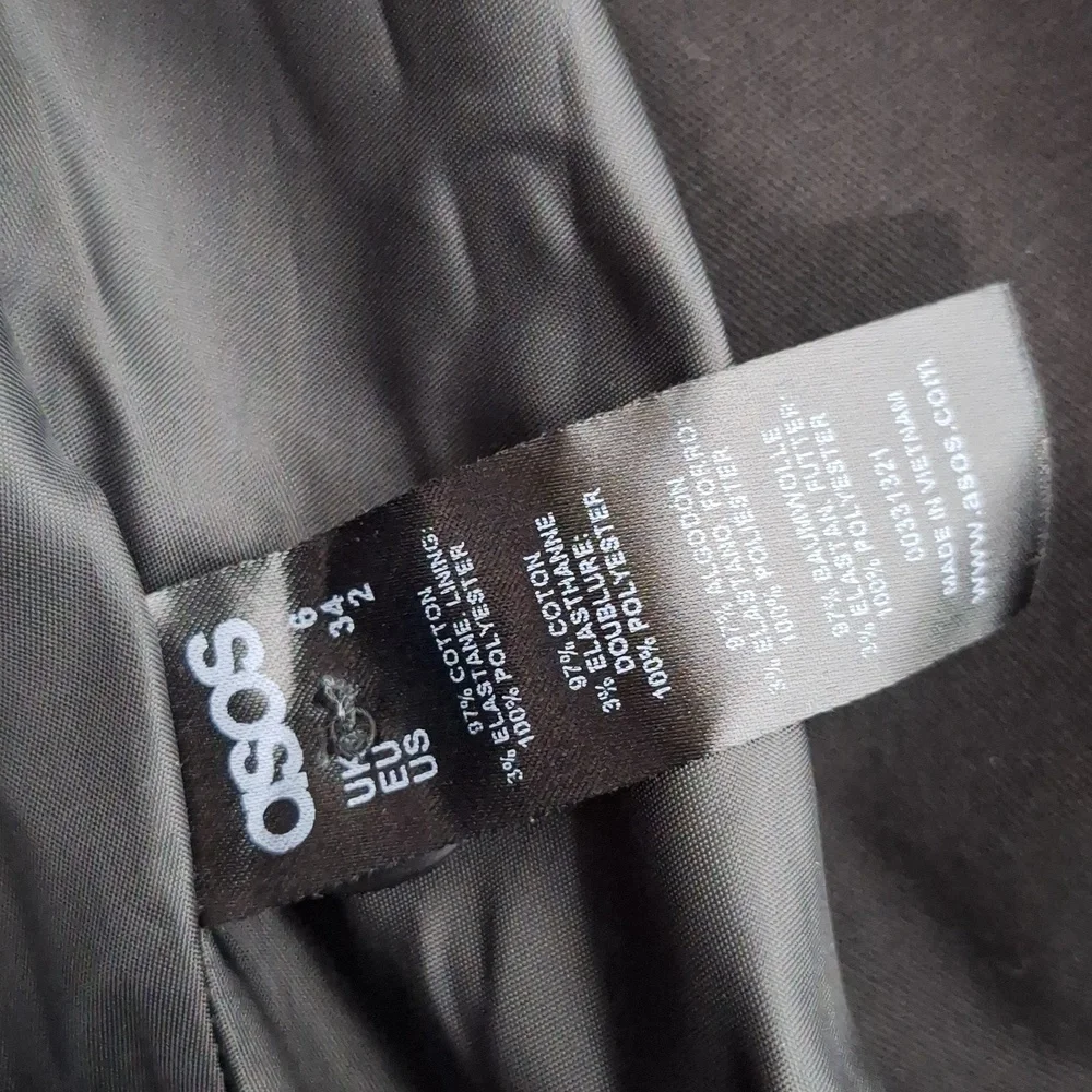 ASOS Black Double Breasted Trench Coat with Matching Belt and Button Back Detail - Picture 9 of 12